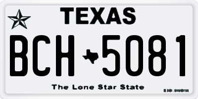 TX license plate BCH5081