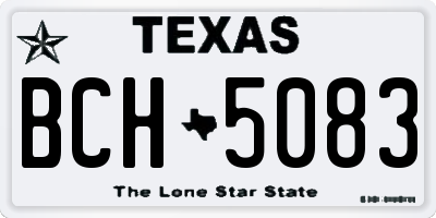 TX license plate BCH5083