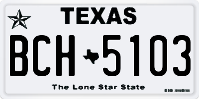 TX license plate BCH5103