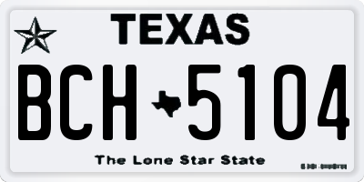 TX license plate BCH5104