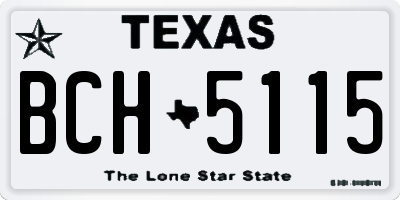 TX license plate BCH5115