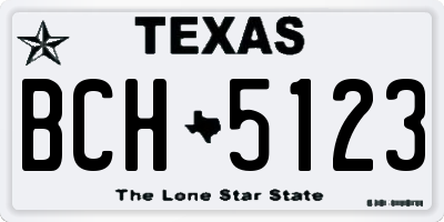 TX license plate BCH5123