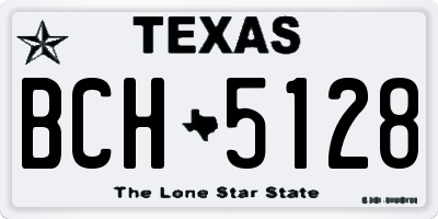 TX license plate BCH5128