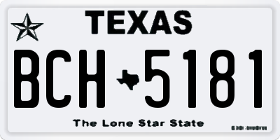 TX license plate BCH5181