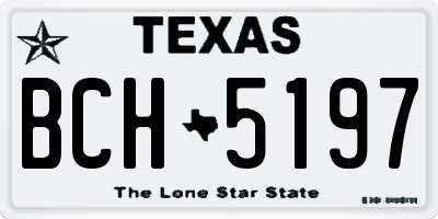 TX license plate BCH5197