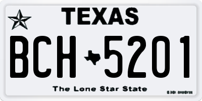 TX license plate BCH5201