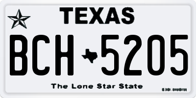 TX license plate BCH5205
