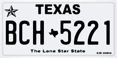 TX license plate BCH5221
