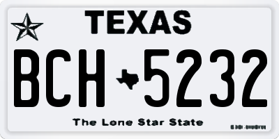 TX license plate BCH5232