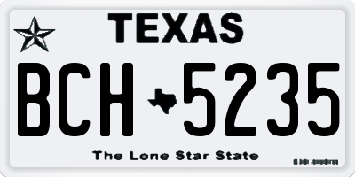 TX license plate BCH5235