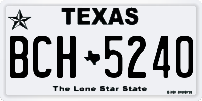 TX license plate BCH5240