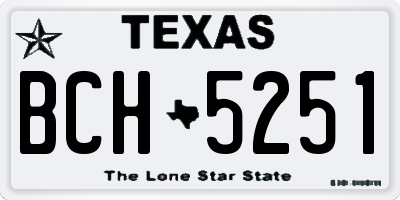 TX license plate BCH5251