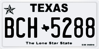 TX license plate BCH5288