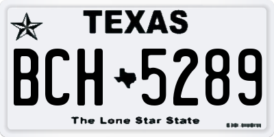 TX license plate BCH5289