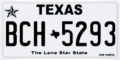 TX license plate BCH5293