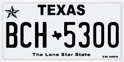 TX license plate BCH5300