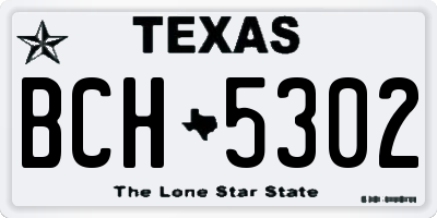 TX license plate BCH5302