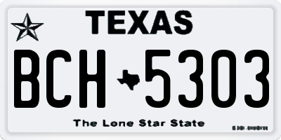 TX license plate BCH5303