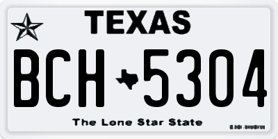 TX license plate BCH5304