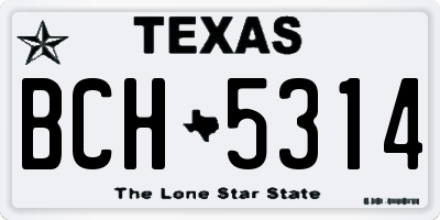 TX license plate BCH5314