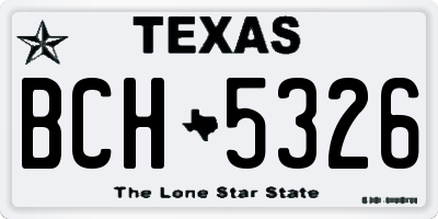 TX license plate BCH5326