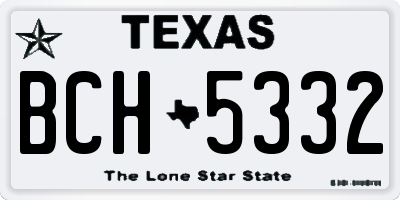TX license plate BCH5332