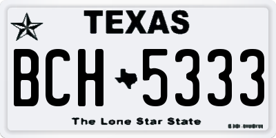TX license plate BCH5333