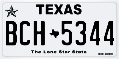 TX license plate BCH5344
