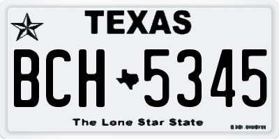 TX license plate BCH5345