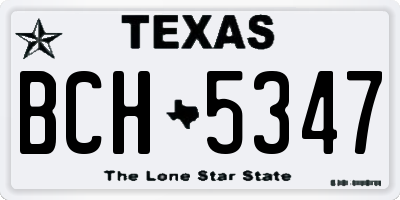 TX license plate BCH5347