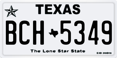 TX license plate BCH5349