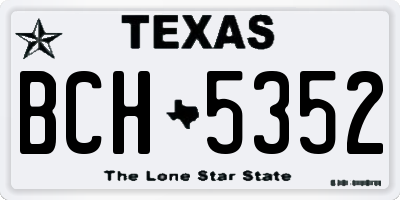 TX license plate BCH5352