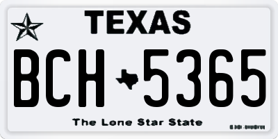 TX license plate BCH5365
