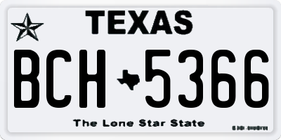 TX license plate BCH5366