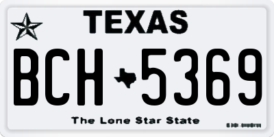TX license plate BCH5369