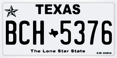 TX license plate BCH5376