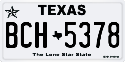 TX license plate BCH5378