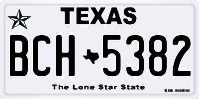 TX license plate BCH5382