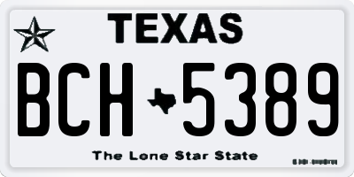 TX license plate BCH5389