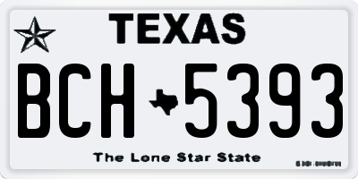TX license plate BCH5393