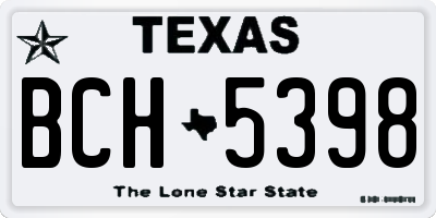TX license plate BCH5398