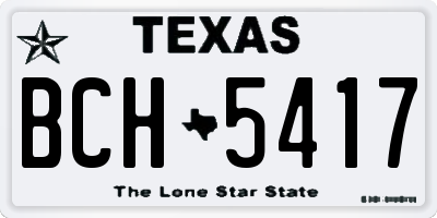 TX license plate BCH5417