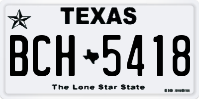 TX license plate BCH5418