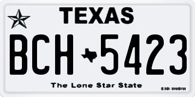 TX license plate BCH5423