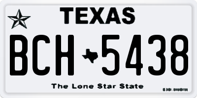TX license plate BCH5438