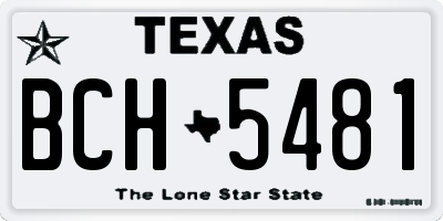 TX license plate BCH5481