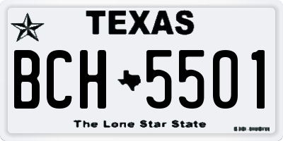 TX license plate BCH5501