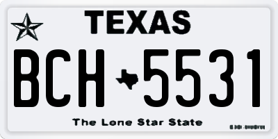 TX license plate BCH5531