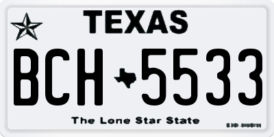 TX license plate BCH5533