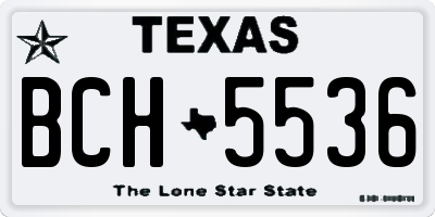 TX license plate BCH5536